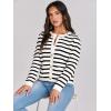 image:imageANRABESS Women Striped Cardigan Sweaters Button Down Cropped Knit Lady Jackets Coat 2025 Fall Outfits Trendy ClothesWhite Black Stripe