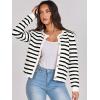 image:imageANRABESS Women Striped Cardigan Sweaters Button Down Cropped Knit Lady Jackets Coat 2025 Fall Outfits Trendy ClothesWhite Black Stripe