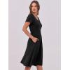 image:imageANRABESS Women Summer Dress Casual Short Sleeve V Neck ALine Knee Length Pleated Flowy 2026 Fashion Midi Dresses with PocketBlack