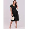 image:imageANRABESS Women Summer Dress Casual Short Sleeve V Neck ALine Knee Length Pleated Flowy 2026 Fashion Midi Dresses with PocketBlack