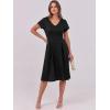 image:imageANRABESS Women Summer Dress Casual Short Sleeve V Neck ALine Knee Length Pleated Flowy 2026 Fashion Midi Dresses with PocketBlack