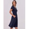 image:imageANRABESS Women Summer Dress Casual Short Sleeve V Neck ALine Knee Length Pleated Flowy 2026 Fashion Midi Dresses with PocketNavy Blue