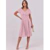 image:imageANRABESS Women Summer Dress Casual Short Sleeve V Neck ALine Knee Length Pleated Flowy 2026 Fashion Midi Dresses with PocketPink White Dot