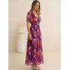 image:imageANRABESS Women Summer Floral Maxi Dress Short Sleeve Boho Flowy Tulle Beach Vacation Wedding Guest 2026 Party Long DressesBlue Orange Floral