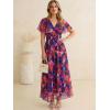 image:imageANRABESS Women Summer Floral Maxi Dress Short Sleeve Boho Flowy Tulle Beach Vacation Wedding Guest 2026 Party Long DressesBlue Orange Floral
