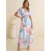 image:imageANRABESS Women Summer Floral Maxi Dress Short Sleeve Boho Flowy Tulle Beach Vacation Wedding Guest 2026 Party Long DressesBlue Pink Floral