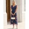 image:imageANRABESS Women Summer Floral Maxi Dress Short Sleeve Boho Flowy Tulle Beach Vacation Wedding Guest 2026 Party Long DressesBrown Floral Dark Blue