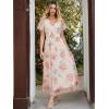 image:imageANRABESS Women Summer Floral Maxi Dress Short Sleeve Boho Flowy Tulle Beach Vacation Wedding Guest 2026 Party Long DressesMulticolored Rose Apricot