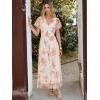 image:imageANRABESS Women Summer Floral Maxi Dress Short Sleeve Boho Flowy Tulle Beach Vacation Wedding Guest 2026 Party Long DressesMulticolored Rose Apricot