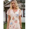 image:imageANRABESS Women Summer Floral Maxi Dress Short Sleeve Boho Flowy Tulle Beach Vacation Wedding Guest 2026 Party Long DressesMulticolored Rose Apricot