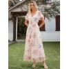 image:imageANRABESS Women Summer Floral Maxi Dress Short Sleeve Boho Flowy Tulle Beach Vacation Wedding Guest 2026 Party Long DressesMulticolored Rose Apricot