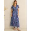 image:imageANRABESS Women Summer Floral Maxi Dress Short Sleeve Boho Flowy Tulle Beach Vacation Wedding Guest 2026 Party Long DressesPurple Floral Blue