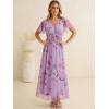 image:imageANRABESS Women Summer Floral Maxi Dress Short Sleeve Boho Flowy Tulle Beach Vacation Wedding Guest 2026 Party Long DressesPurple Rose