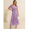 image:imageANRABESS Women Summer Floral Maxi Dress Short Sleeve Boho Flowy Tulle Beach Vacation Wedding Guest 2026 Party Long DressesPurple Rose