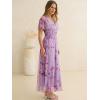 image:imageANRABESS Women Summer Floral Maxi Dress Short Sleeve Boho Flowy Tulle Beach Vacation Wedding Guest 2026 Party Long DressesPurple Rose