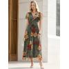image:imageANRABESS Women Summer Floral Maxi Dress Short Sleeve Boho Flowy Tulle Beach Vacation Wedding Guest 2026 Party Long DressesRed and Yellow Rose