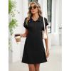 image:imageANRABESS Women Summer Shirt Dress Casual Short Sleeve Henley Neck Mini Shift Tunic Dresses 2026 Beach Vacation Cruise ClothesBlack