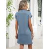 image:imageANRABESS Women Summer Shirt Dress Casual Short Sleeve Henley Neck Mini Shift Tunic Dresses 2026 Beach Vacation Cruise ClothesGrey Blue