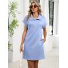 image:imageANRABESS Women Summer Shirt Dress Casual Short Sleeve Henley Neck Mini Shift Tunic Dresses 2026 Beach Vacation Cruise ClothesLight Blue