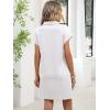 image:imageANRABESS Women Summer Shirt Dress Casual Short Sleeve Henley Neck Mini Shift Tunic Dresses 2026 Beach Vacation Cruise ClothesWhite