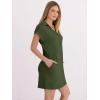 image:imageANRABESS Womens 2026 Summer Collared V Neck Tshirt Dress Casual Cap Sleeve Spring Mini Vacation Dresses with PocketsArmy Green