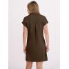 image:imageANRABESS Womens 2026 Summer Collared V Neck Tshirt Dress Casual Cap Sleeve Spring Mini Vacation Dresses with PocketsBrown