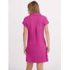 image:imageANRABESS Womens 2026 Summer Collared V Neck Tshirt Dress Casual Cap Sleeve Spring Mini Vacation Dresses with PocketsHot Pink