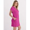 image:imageANRABESS Womens 2026 Summer Collared V Neck Tshirt Dress Casual Cap Sleeve Spring Mini Vacation Dresses with PocketsHot Pink