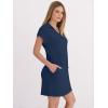 image:imageANRABESS Womens 2026 Summer Collared V Neck Tshirt Dress Casual Cap Sleeve Spring Mini Vacation Dresses with PocketsNavy Blue