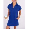 image:imageANRABESS Womens 2026 Summer Collared V Neck Tshirt Dress Casual Cap Sleeve Spring Mini Vacation Dresses with PocketsRoyal Blue
