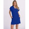 image:imageANRABESS Womens 2026 Summer Collared V Neck Tshirt Dress Casual Cap Sleeve Spring Mini Vacation Dresses with PocketsRoyal Blue