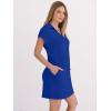 image:imageANRABESS Womens 2026 Summer Collared V Neck Tshirt Dress Casual Cap Sleeve Spring Mini Vacation Dresses with PocketsRoyal Blue