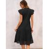 image:imageANRABESS Womens 2026 Summer Midi Dress Hollow Out Eyelet Ruffle Sleeve V Neck Casual Flowy Tiered Beach Vacation SundressBlack