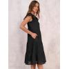 image:imageANRABESS Womens 2026 Summer Midi Dress Hollow Out Eyelet Ruffle Sleeve V Neck Casual Flowy Tiered Beach Vacation SundressBlack