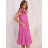 image:imageANRABESS Womens 2026 Summer Midi Dress Hollow Out Eyelet Ruffle Sleeve V Neck Casual Flowy Tiered Beach Vacation SundressHot Pink