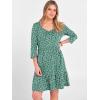 image:imageANRABESS Womens 34 Sleeve Mini Dresses Summer Casual V Neck Flowy Tiered Floral Boho Aline 2026 Beach Vacation Short DressFloral Green