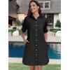 image:imageANRABESS Womens Button Down Shirt Dress Summer Short Sleeve Business Casual Shift Dresses with Pockets 2026 TrendyBlack