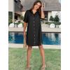 image:imageANRABESS Womens Button Down Shirt Dress Summer Short Sleeve Business Casual Shift Dresses with Pockets 2026 TrendyBlack