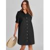 image:imageANRABESS Womens Button Down Shirt Dress Summer Short Sleeve Business Casual Shift Dresses with Pockets 2026 TrendyBlack