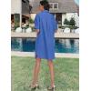 image:imageANRABESS Womens Button Down Shirt Dress Summer Short Sleeve Business Casual Shift Dresses with Pockets 2026 TrendyDeep Blue
