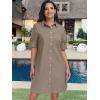 image:imageANRABESS Womens Button Down Shirt Dress Summer Short Sleeve Business Casual Shift Dresses with Pockets 2026 TrendyDeep Khaki
