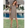 image:imageANRABESS Womens Button Down Shirt Dress Summer Short Sleeve Business Casual Shift Dresses with Pockets 2026 TrendyDeep Khaki