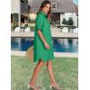 image:imageANRABESS Womens Button Down Shirt Dress Summer Short Sleeve Business Casual Shift Dresses with Pockets 2026 TrendyGreen