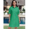 image:imageANRABESS Womens Button Down Shirt Dress Summer Short Sleeve Business Casual Shift Dresses with Pockets 2026 TrendyGreen