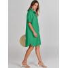 image:imageANRABESS Womens Button Down Shirt Dress Summer Short Sleeve Business Casual Shift Dresses with Pockets 2026 TrendyGreen