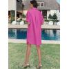 image:imageANRABESS Womens Button Down Shirt Dress Summer Short Sleeve Business Casual Shift Dresses with Pockets 2026 TrendyHot Pink