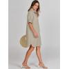 image:imageANRABESS Womens Button Down Shirt Dress Summer Short Sleeve Business Casual Shift Dresses with Pockets 2026 TrendyKhaki