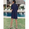 image:imageANRABESS Womens Button Down Shirt Dress Summer Short Sleeve Business Casual Shift Dresses with Pockets 2026 TrendyNavy Blue