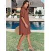 image:imageANRABESS Womens Button Down Shirt Dress Summer Short Sleeve Business Casual Shift Dresses with Pockets 2026 TrendyRed Brown