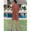image:imageANRABESS Womens Button Down Shirt Dress Summer Short Sleeve Business Casual Shift Dresses with Pockets 2026 TrendyRed Brown